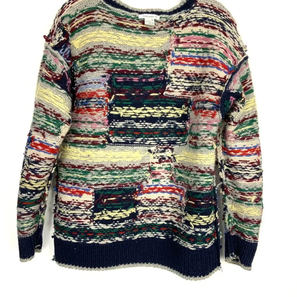 Vintage Susann D Fair Isle Wool Knit Winter Sweater Sz M - Picture 11 of 16